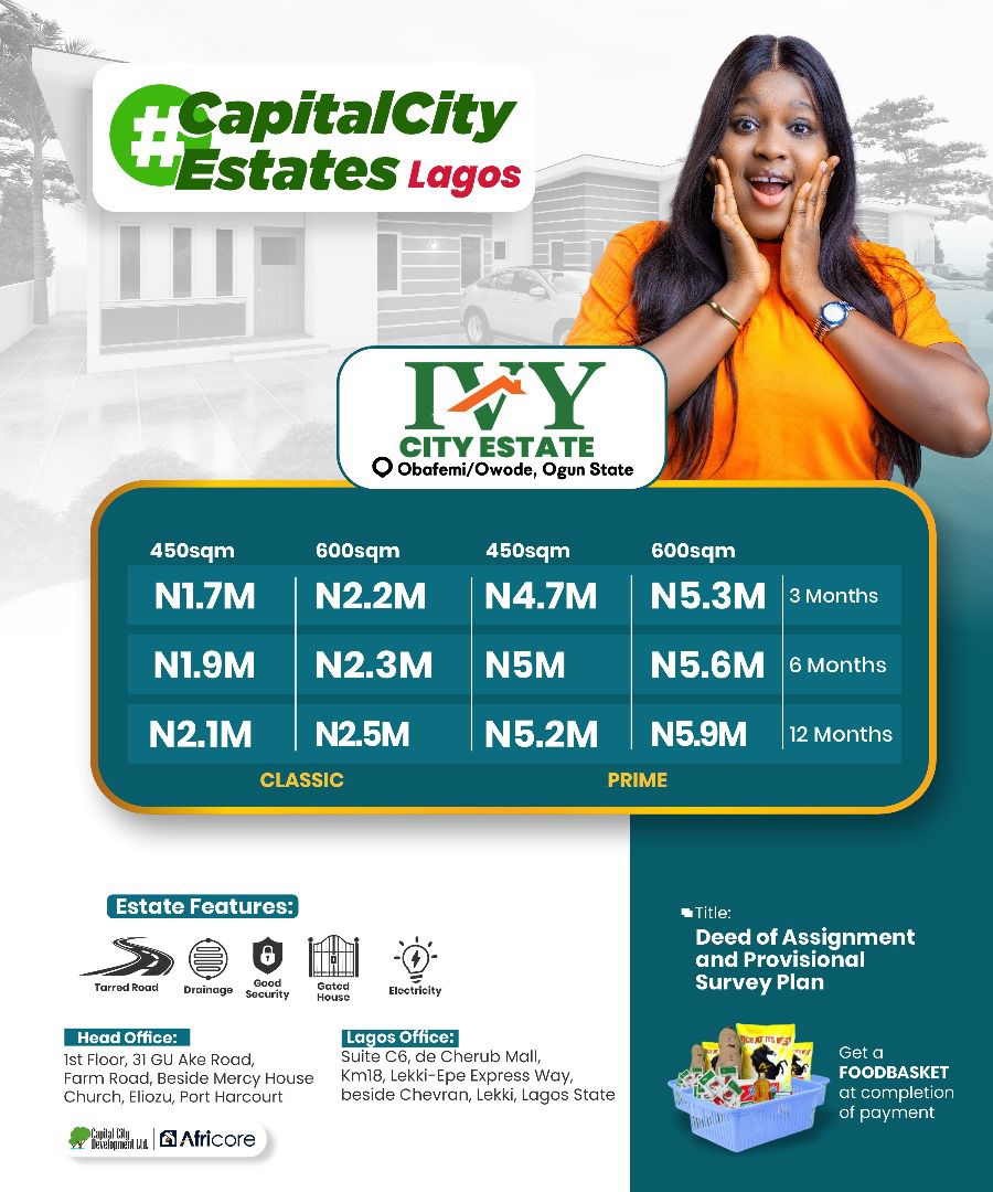 IVY CITY ESTATE OBAFEMI/OWODE (PRIME 600SQM)