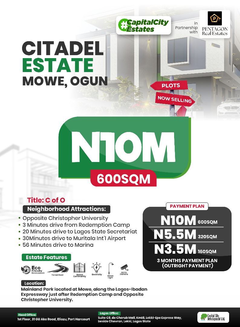 CITADEL ESTATE MOWE,OGUN STATE